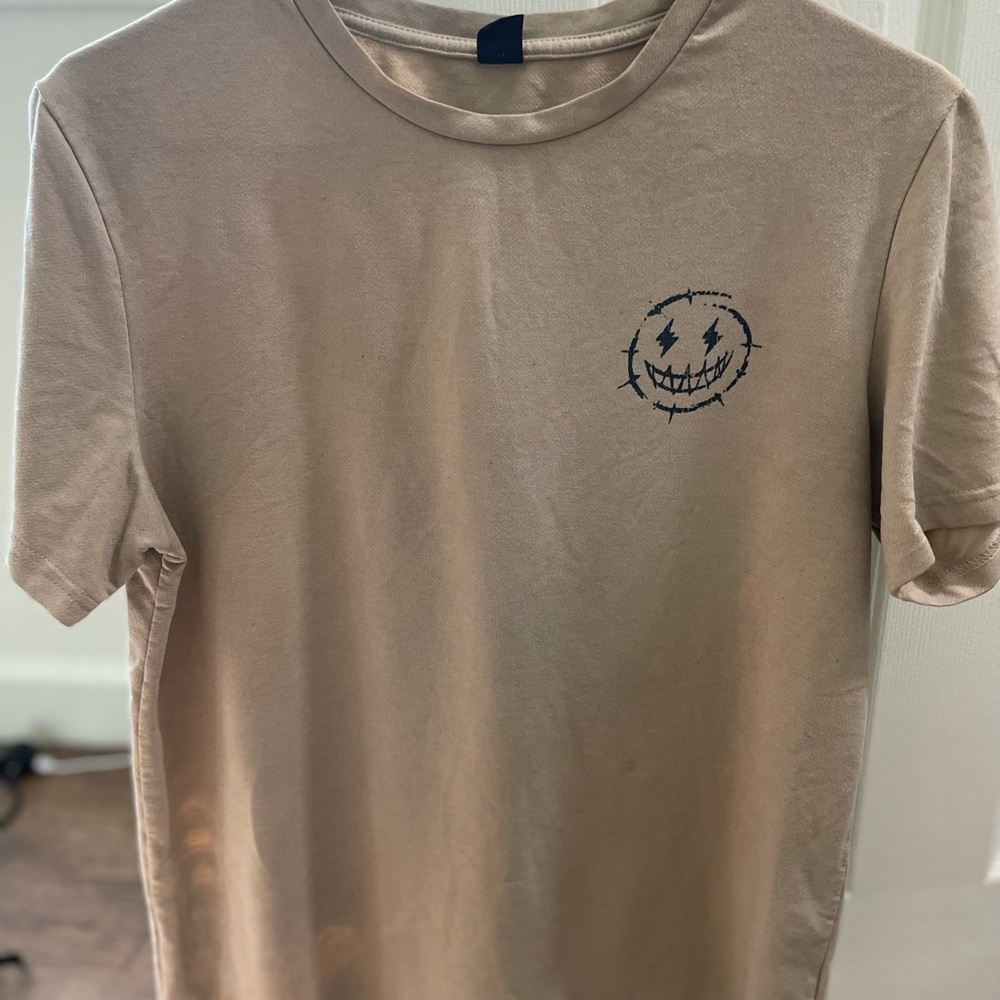 Smiley Face Tan Kids Tee